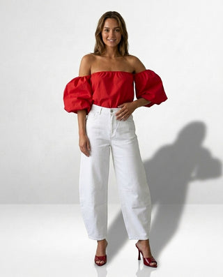 Angie Balloon Leg Jeans 'White'
