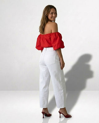 Angie Balloon Leg Jeans 'White'