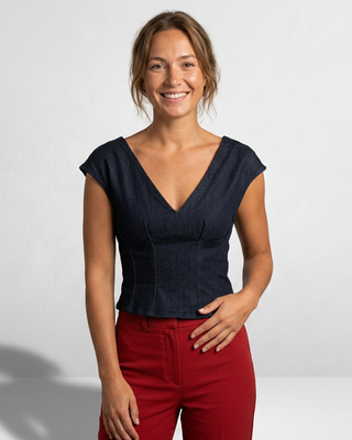 Anastasia Denim Top 'Dark Denim'
