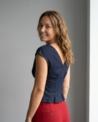 Anastasia Denim Top 'Dark Denim'