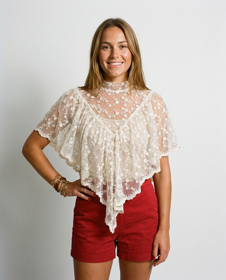 Cherie Lace Blouse 'Oatmeal'