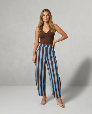 Alley Striped Trousers 'Blue & Brown' LIVE