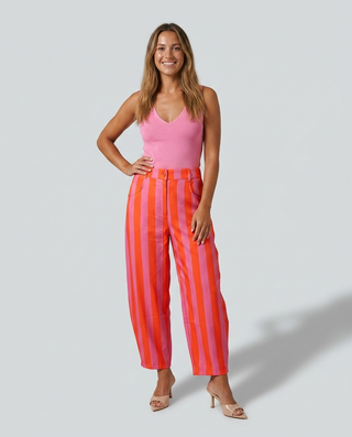 Alley Striped Trousers 'Neon Orange & Pink'