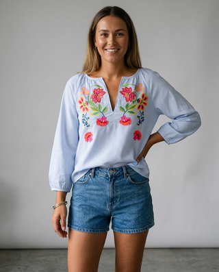 Bronte Embroidered Blouse 'Multicoloured' LIVE