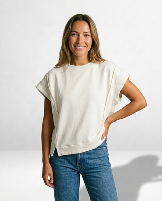 Palm Island Sleeveless Sweatshirt 'Cream'