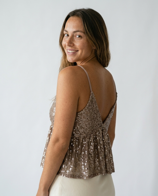 Lumiere Sequins Camisole 'Camel'