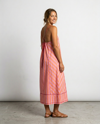 Polly Striped Dress 'Pink & Orange'