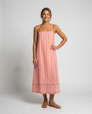 Polly Striped Dress 'Pink & Orange'
