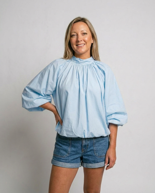 Hazel Puff Blouse 'Baby Blue'