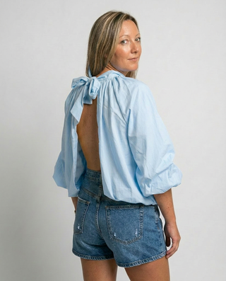 Hazel Puff Blouse 'Baby Blue'