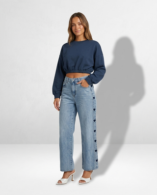 Milly Embroidered Hearts Jeans