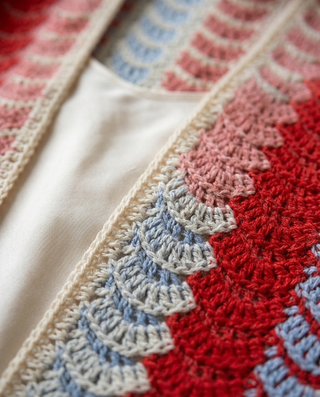 Electric Bloom Knit Jacket 'Baby Pink/Blue/Cream'