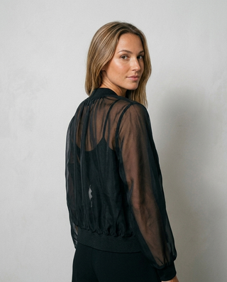 Bree Mesh Bomber Jacket 'Black'