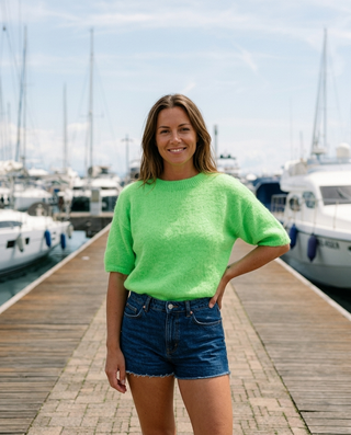 Lottie Kid Mohair Knit Jumper 'Neon Green'