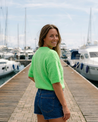 Lottie Kid Mohair Knit Jumper 'Neon Green'