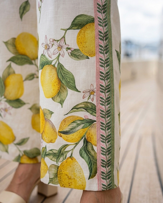 Honeydew Lemons Linen Trousers 'Multicoloured'