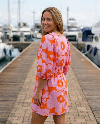 Nyra Dress 'Baby Pink & Orange'