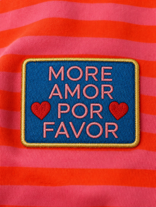 Amor Stripes Sweatshirt 'Neon Orange & Lilac'