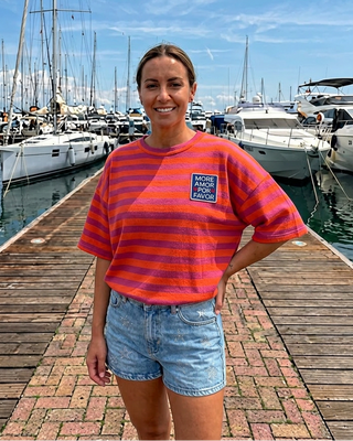 Amor Stripes Sweatshirt 'Neon Orange & Lilac'
