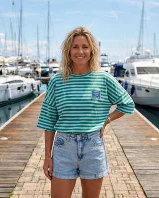 Amor Stripes Sweatshirt 'Baby Blue & Green'