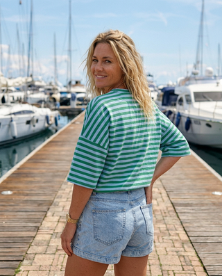 Amor Stripes Sweatshirt 'Baby Blue & Green'