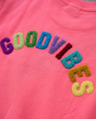 Good Vibes Cotton Sweatshirt 'Neon Pink'