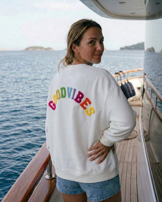 Good Vibes Cotton Sweatshirt 'White'