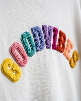Good Vibes Cotton Sweatshirt 'White'