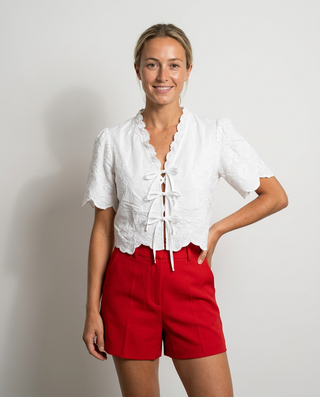 Seabelle Embroidered Top 'White'