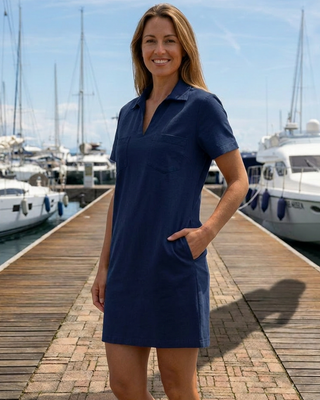 Fiorella Cotton Dress 'Navy'