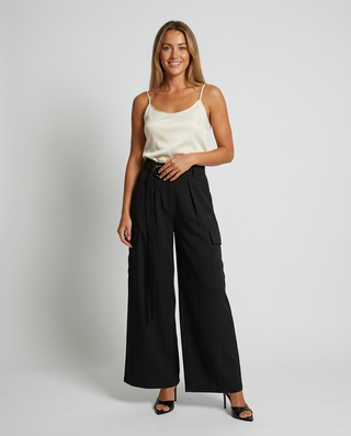 Julia Wide Leg Trousers 'Black' LIVE