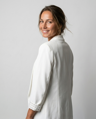 Louise Polka Dot Lining Blazer 'White' LIVE