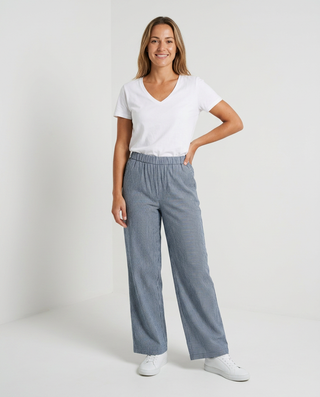 Mia Striped Trousers 'Navy & White' LIVE