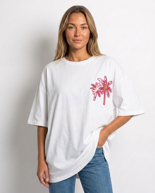 Flair Oversized T-Shirt 'White' LIVE
