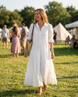 Blanc Broderie Anglaise Dress 'White' LIVE
