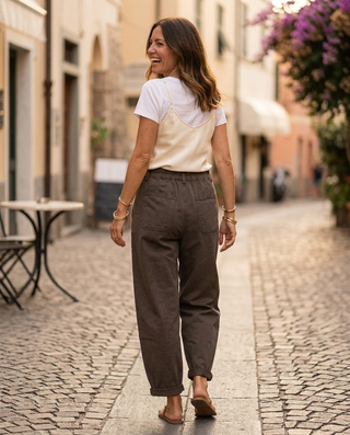 Marla Cotton Trousers 'Choco Brown'