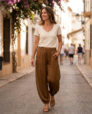 Cloud Balloon Leg Trousers 'Toffee'
