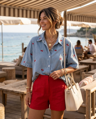 Cherry Denim Shirt 'Jeans'