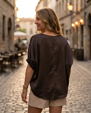 Bluebell Viscose Blouse 'Brown' LIVE 23/7