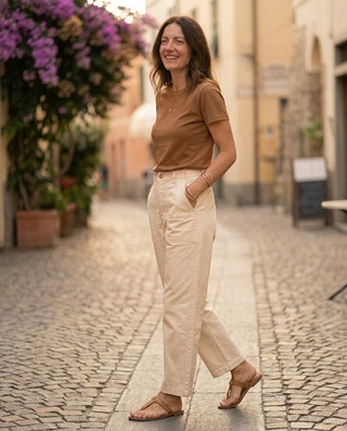 Marla Cotton Trousers 'Cream'