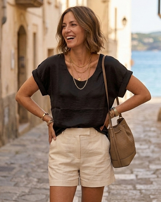 Cloud Viscose Top 'Black'