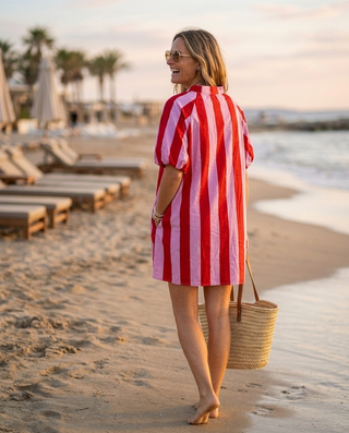 Ruby Striped Dress 'Pink & Red' LIVE 23/7