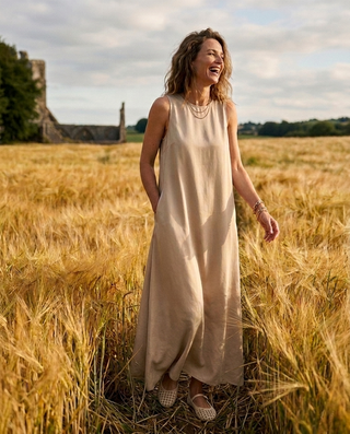 Monaco Viscose Dress 'Oatmeal'