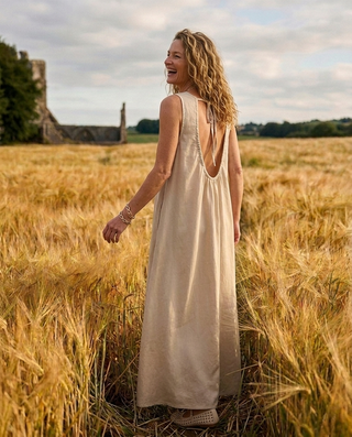 Monaco Viscose Dress 'Oatmeal'