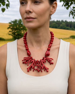 Coral Necklace 'Red'
