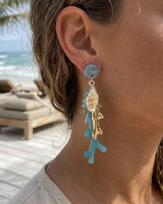 Reef Earrings 'Blue & Gold'