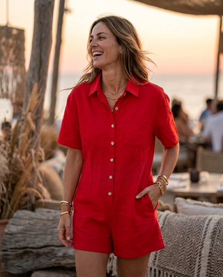 Elena Playsuit 'Red'