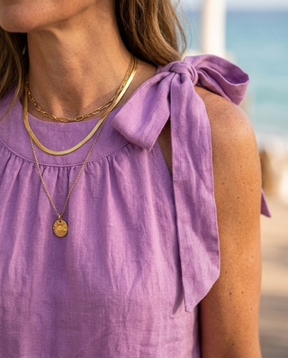 Eleni Linen Dress 'Purple'