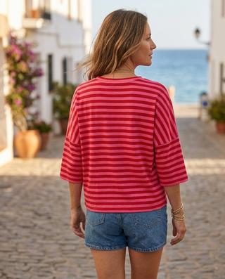 Amor Stripes Sweatshirt 'Neon Pink & Red' LIVE 30/7