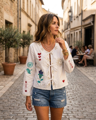 Moon Embroidered Jacket 'White'